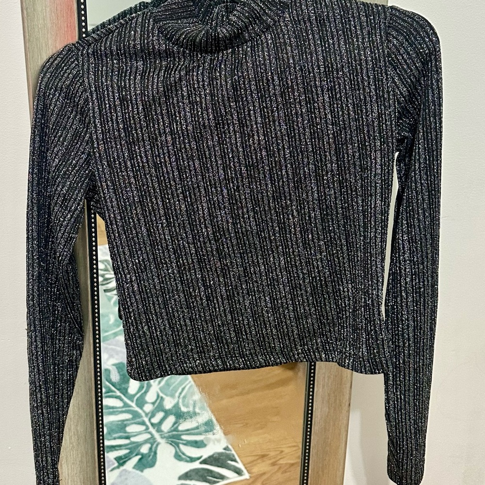 Candie's Black Ribbed Crop Top